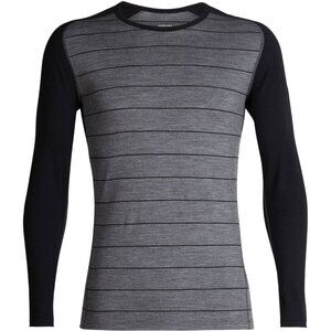 ICEBREAKER men's 200 Oasis Deluxe raglan long sleeve striped crew XL